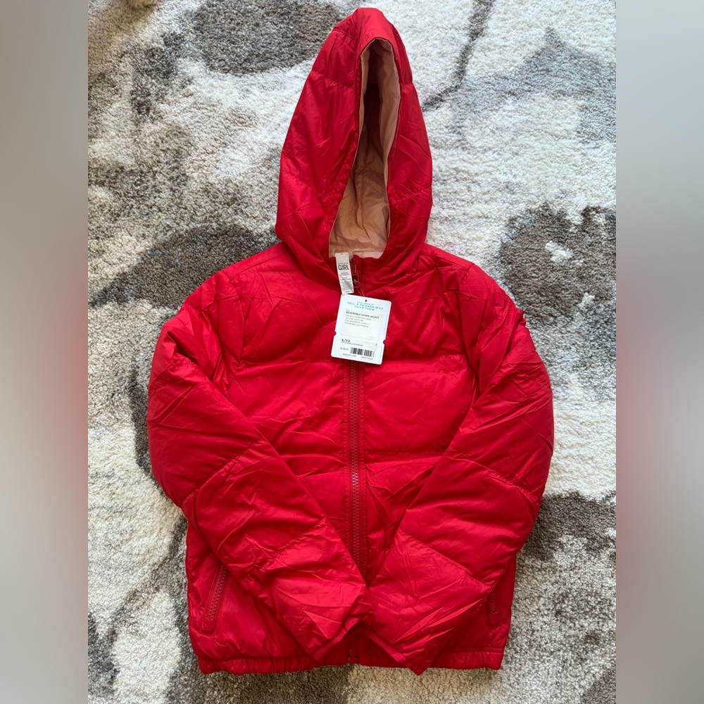 Athleta girls reversible down jacket, new with tag.